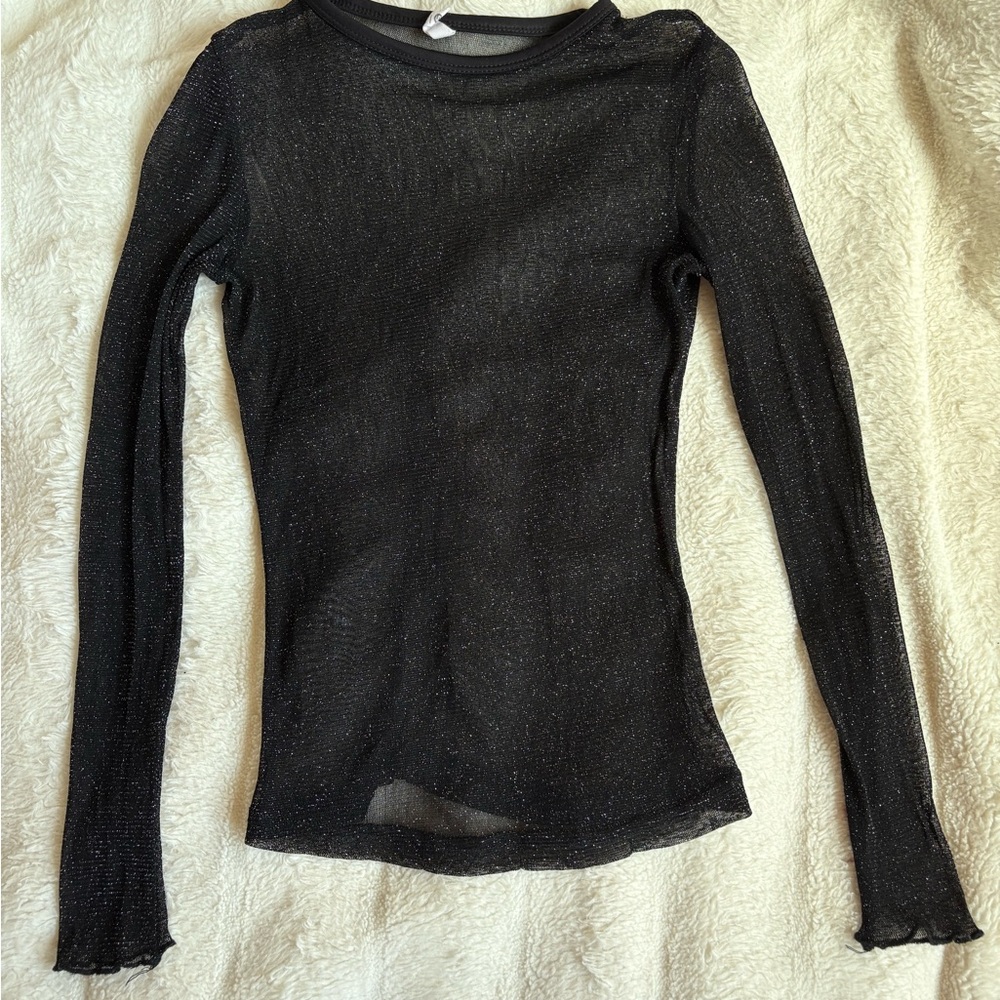 Sparkle Black Long Sleeve Top